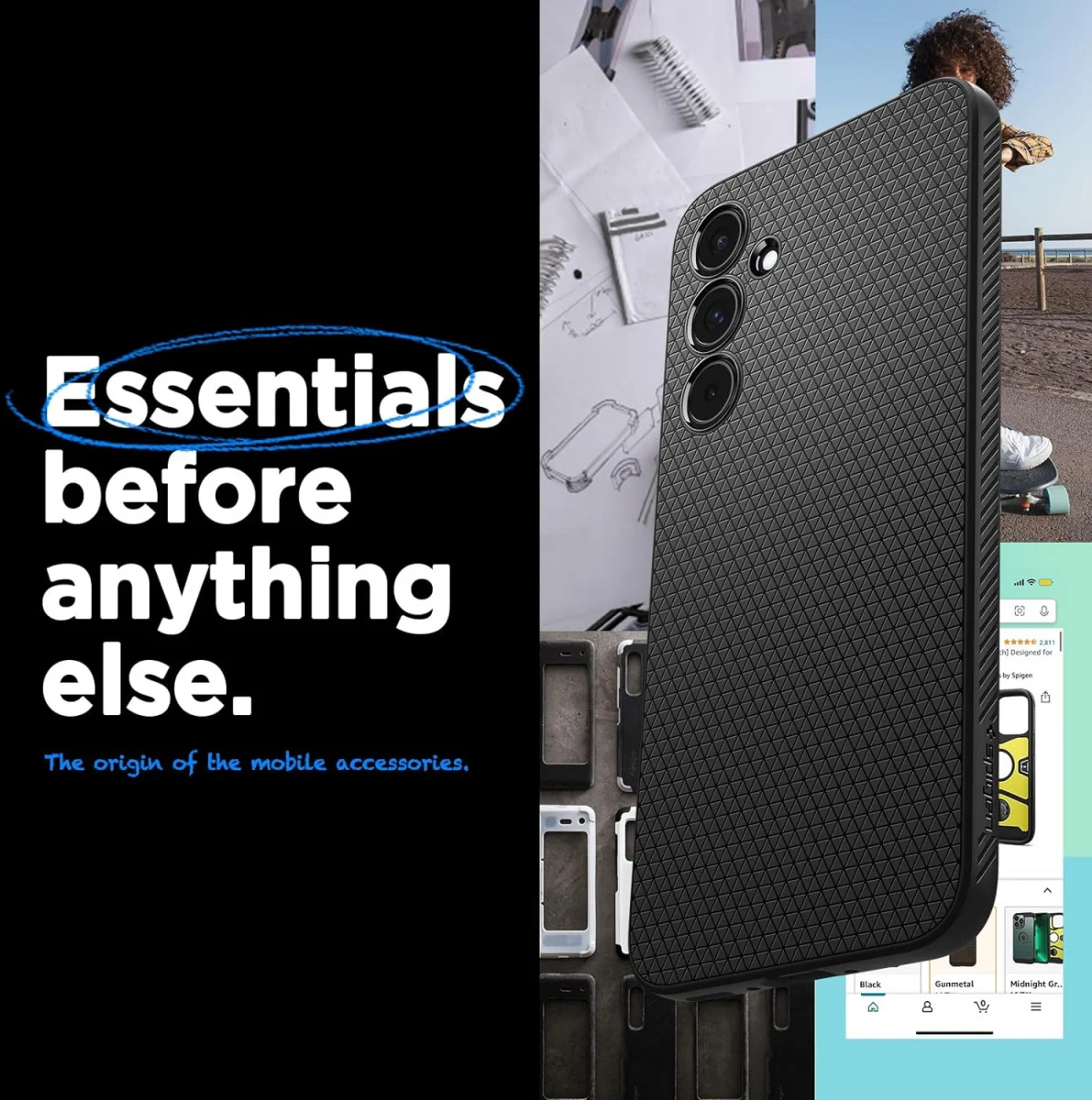 Spigen Liquid Air Samsung Galaxy A55 Hoesje Back Cover Matte Zwart afbeelding 4