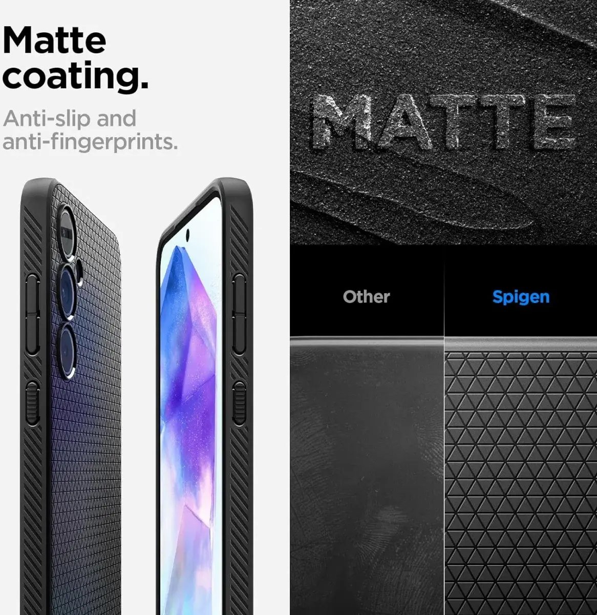 Spigen Liquid Air Samsung Galaxy A55 Hoesje Back Cover Matte Zwart afbeelding 7