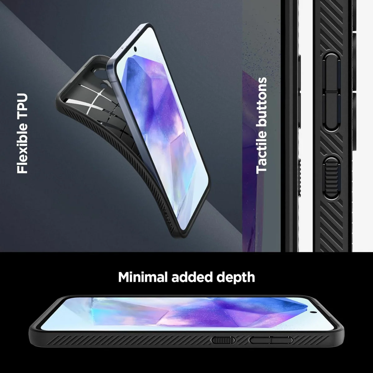 Spigen Liquid Air Samsung Galaxy A55 Hoesje Back Cover Matte Zwart afbeelding 8
