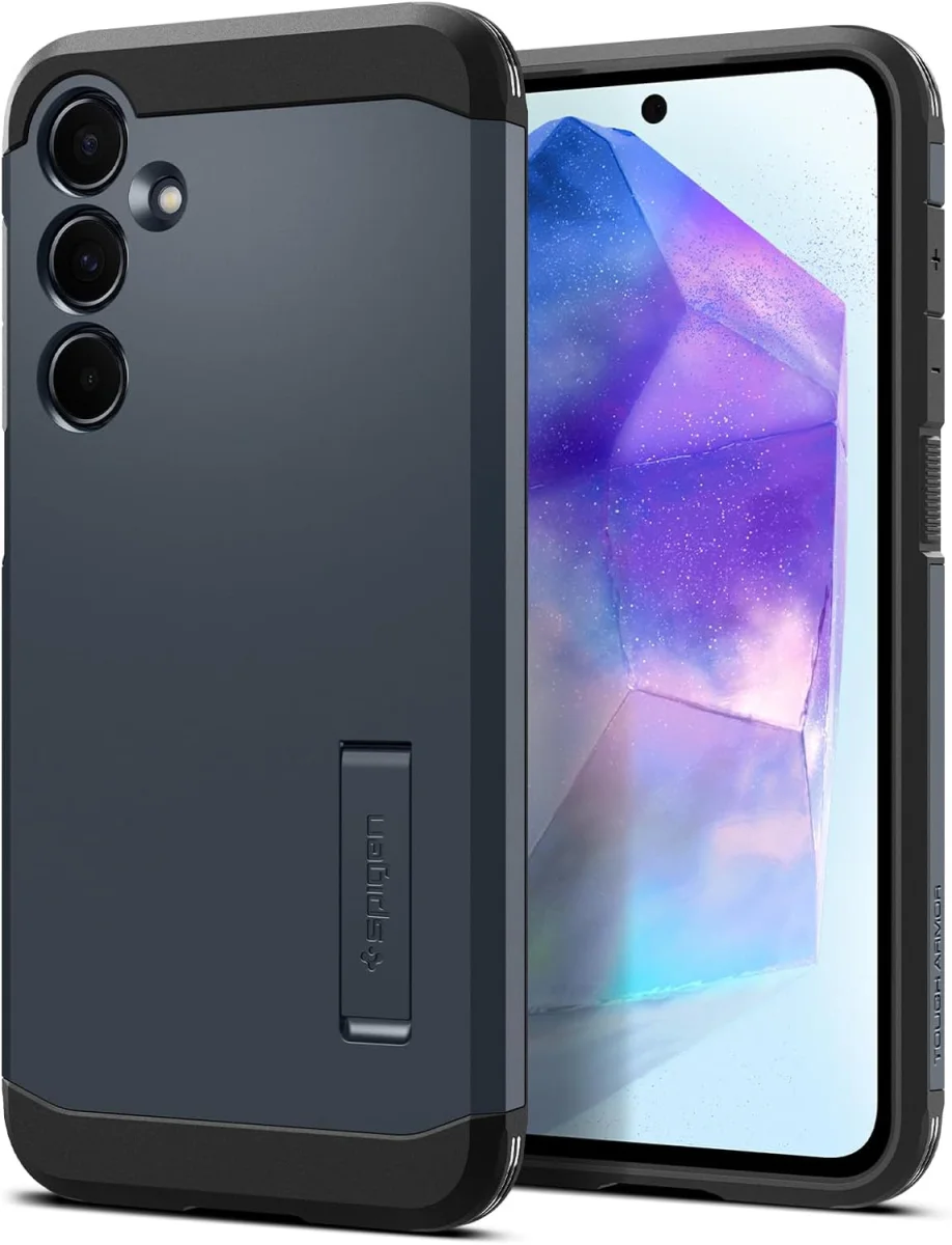 Spigen Tough Armor Samsung Galaxy A55 Hoesje Back Cover Metal Slate afbeelding 1