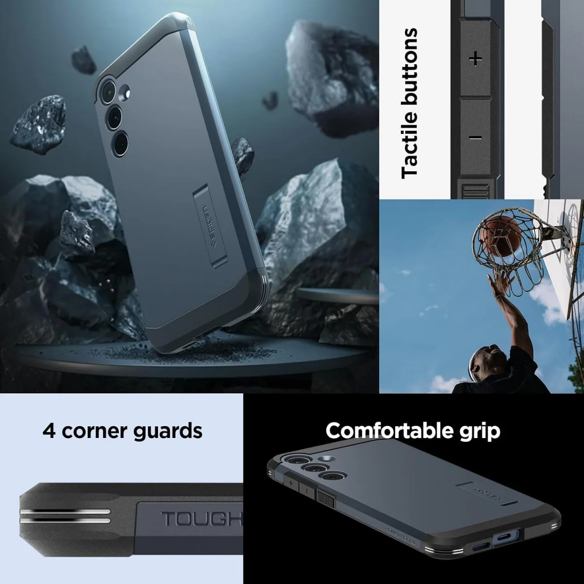 Spigen Tough Armor Samsung Galaxy A55 Hoesje Back Cover Metal Slate afbeelding 7