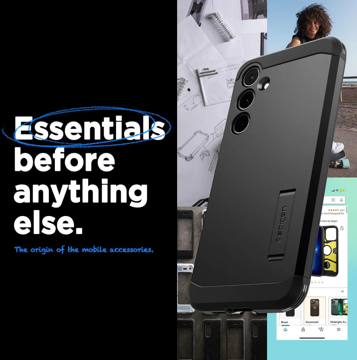 Spigen Tough Armor Samsung Galaxy A55 Hoesje Back Cover Zwart afbeelding 4