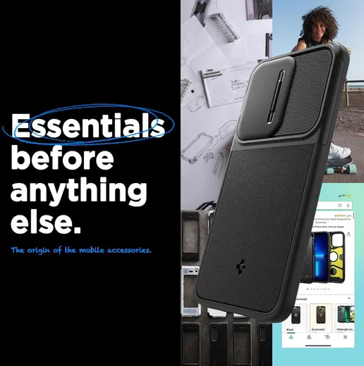 Spigen Optik Armor Samsung Galaxy A55 Hoesje Camera Slider Zwart afbeelding 4