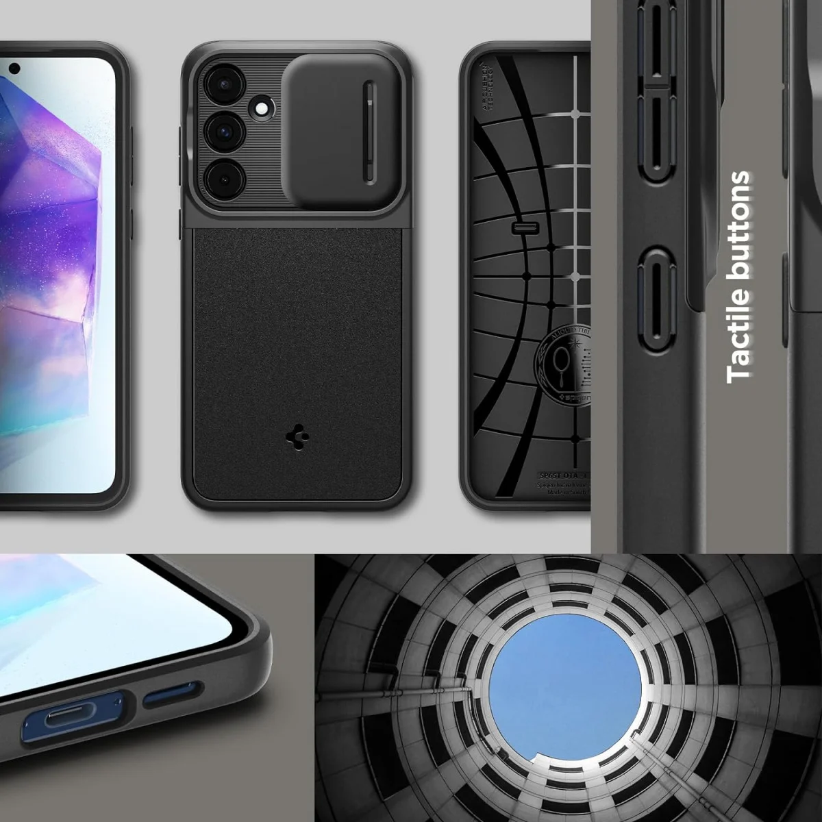 Spigen Optik Armor Samsung Galaxy A55 Hoesje Camera Slider Zwart afbeelding 7