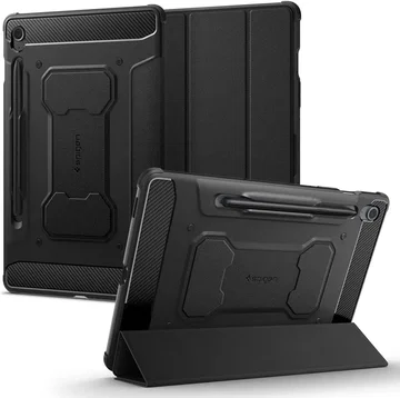 Spigen Rugged Armor Samsung Tab S10 Lite / S10 FE / S9 (FE) Hoes Book Case Zwart