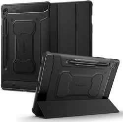 Spigen Rugged Armor Samsung Tab S10 Lite / S10 FE / S9 (FE) Hoes Book Case Zwart afbeelding