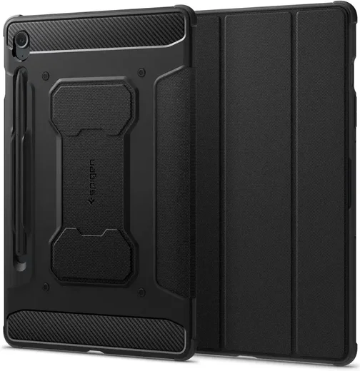 Spigen Rugged Armor Samsung Tab S10 Lite / S10 FE / S9 (FE) Hoes Book Case Zwart afbeelding 10
