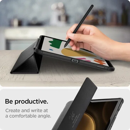 Spigen Rugged Armor Samsung Tab S10 Lite / S10 FE / S9 (FE) Hoes Book Case Zwart afbeelding 4