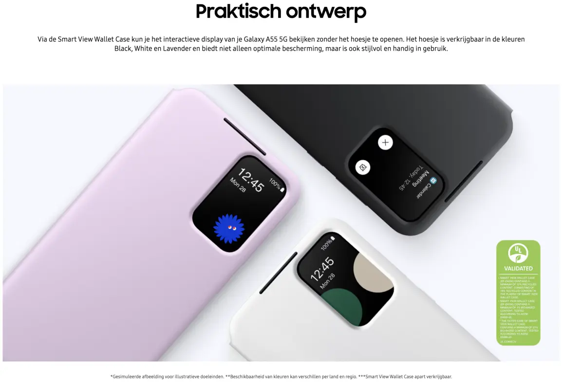Origineel Samsung Galaxy A55 Hoesje Smart View Wallet Case Roze afbeelding 4