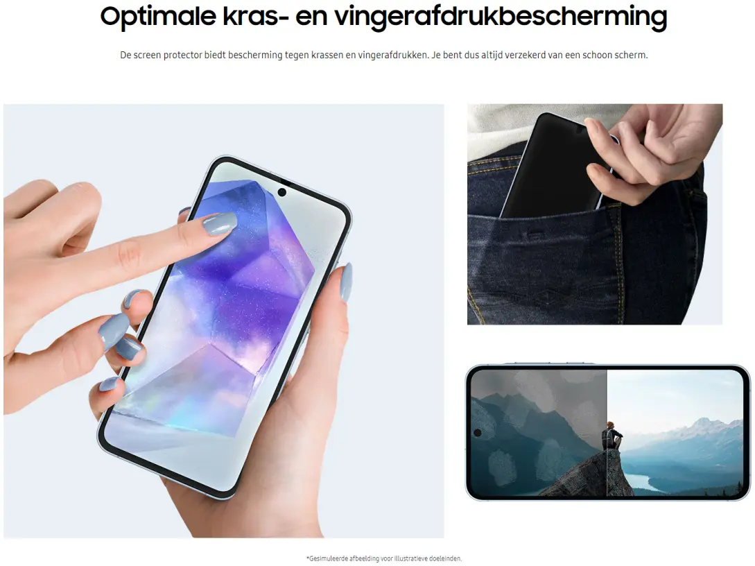 Originele Samsung A55 Screen Protector Display Folie (2-Pack) afbeelding 4