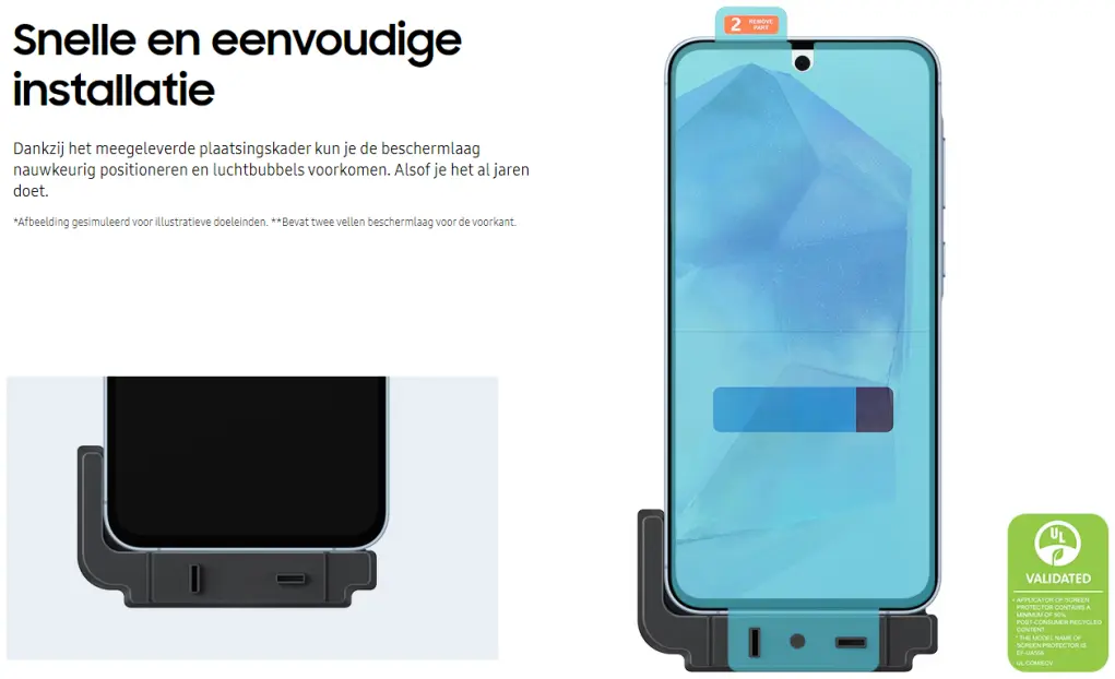 Originele Samsung A55 Screen Protector Display Folie (2-Pack) afbeelding 5