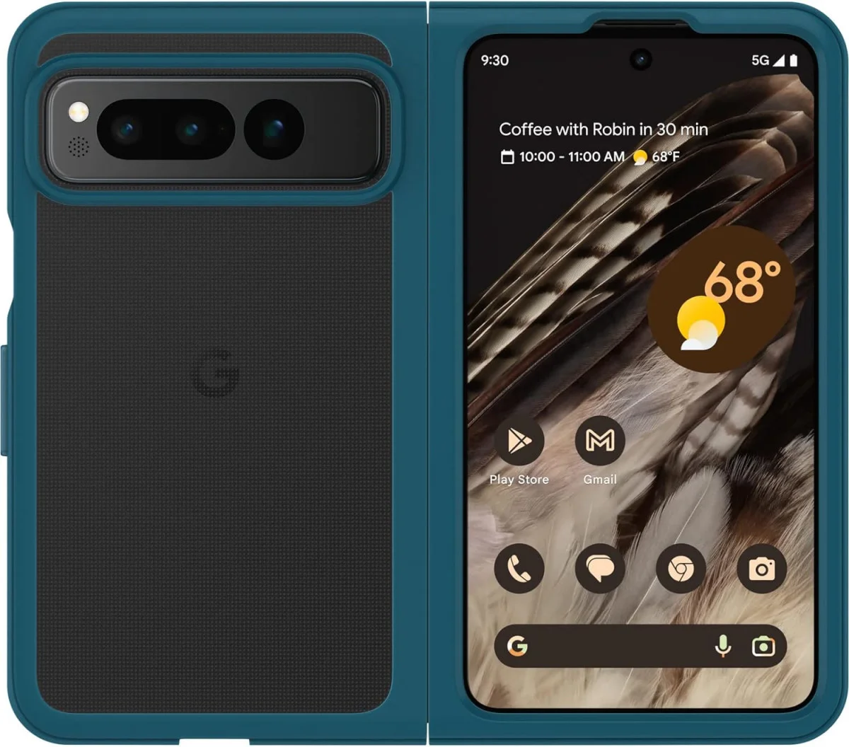 OtterBox Thin Flex Google Pixel Fold Hoesje Transparant Blauw afbeelding 3
