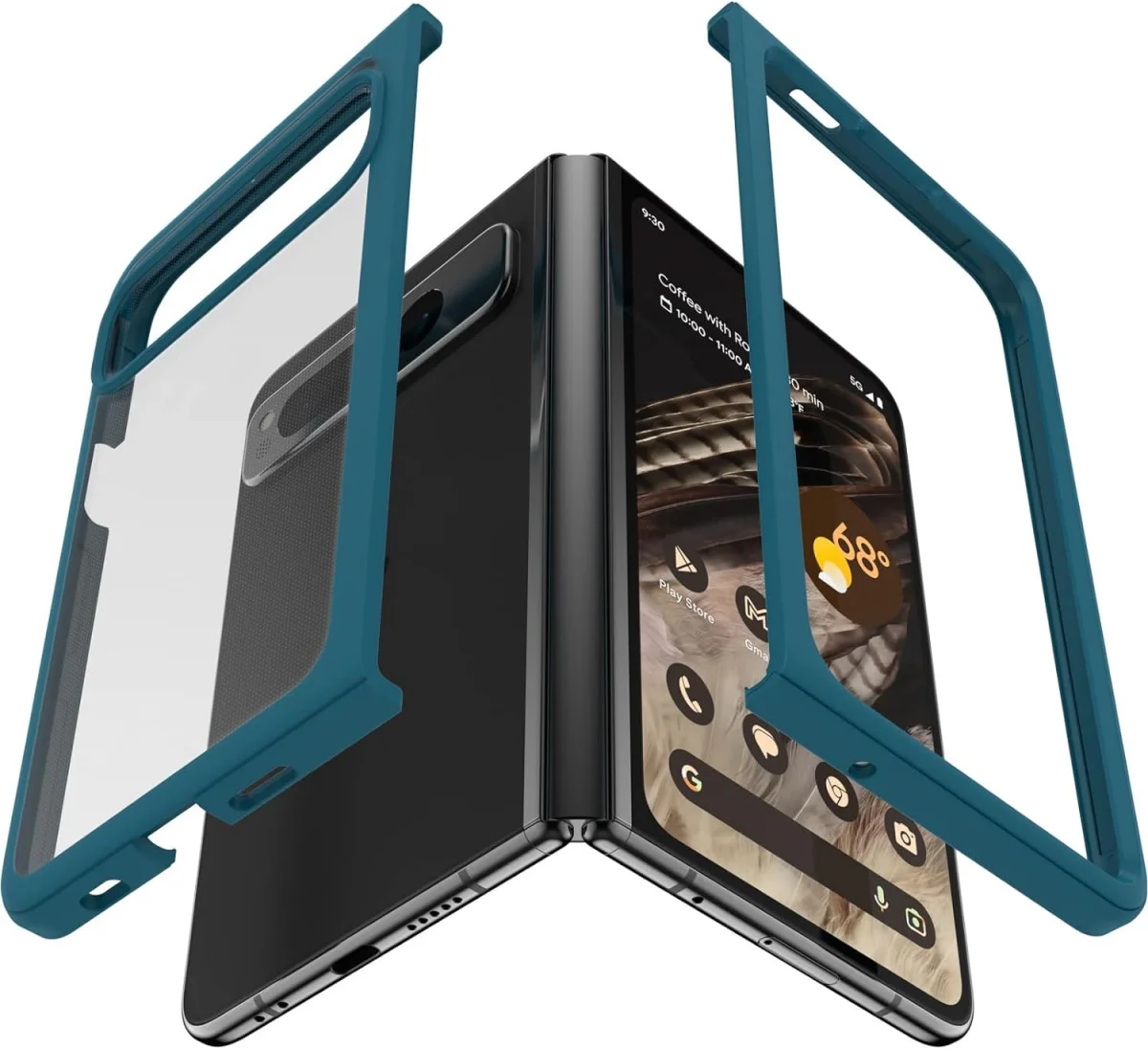 OtterBox Thin Flex Google Pixel Fold Hoesje Transparant Blauw afbeelding 4