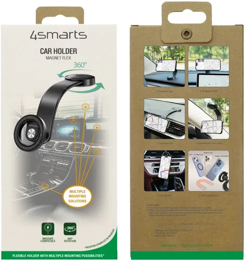 4smarts Magnet Flex Magnetische MagSafe Telefoonhouder Auto Zwart afbeelding 7