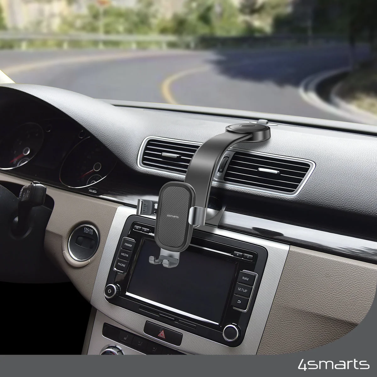4smarts Dashboard/Raam Telefoonhouder 360° Verstelbaar Zwart afbeelding 5