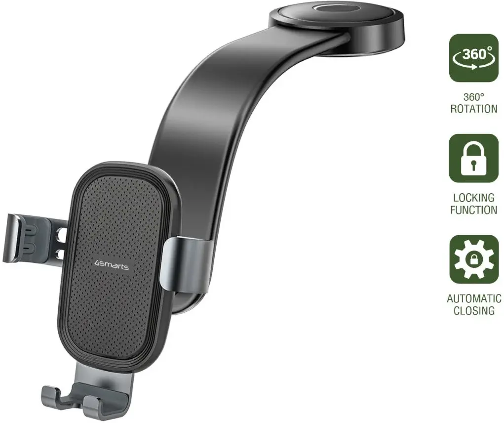 4smarts Dashboard/Raam Telefoonhouder 360° Verstelbaar Zwart afbeelding 6