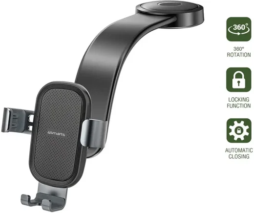 4smarts Dashboard/Raam Telefoonhouder 360° Verstelbaar Zwart afbeelding 6