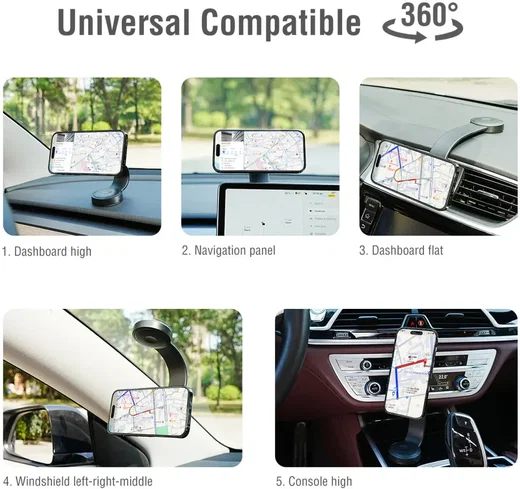 4smarts Dashboard/Raam Telefoonhouder 360° Verstelbaar Zwart afbeelding 7