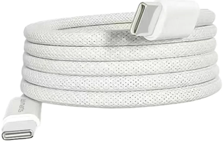 4smarts USB-C naar USB-C Magnetische Oplaadkabel 100W RollUp 1.5M Wit afbeelding 7