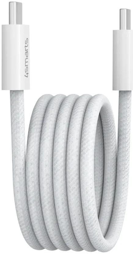 4smarts USB-C naar USB-C Magnetische Oplaadkabel 100W RollUp 1.5M Wit afbeelding 2