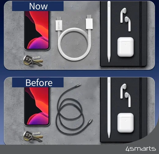 4smarts USB-C naar USB-C Magnetische Oplaadkabel 100W RollUp 1.5M Wit afbeelding 6