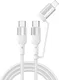 4smarts Duo USB-C Lightning ComboCord Kabel PD Snellader 1,5 Meter Wit afbeelding 1