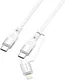 4smarts Duo USB-C Lightning ComboCord Kabel PD Snellader 1,5 Meter Wit afbeelding 2