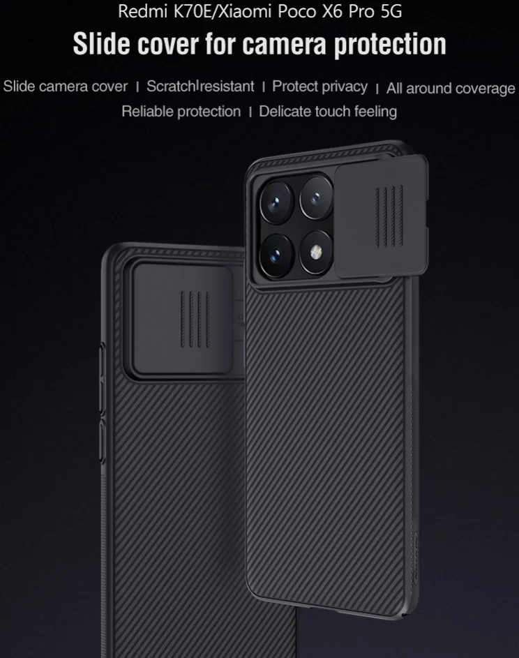 Nillkin CamShield Xiaomi Poco X6 Pro Hoesje Camera Slider Zwart afbeelding 4