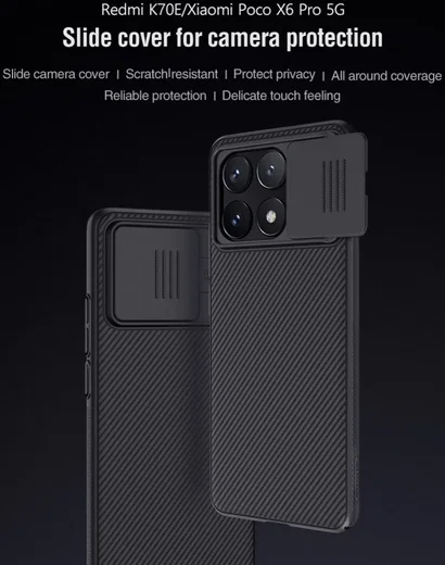 Nillkin CamShield Xiaomi Poco X6 Pro Hoesje Camera Slider Zwart afbeelding 4