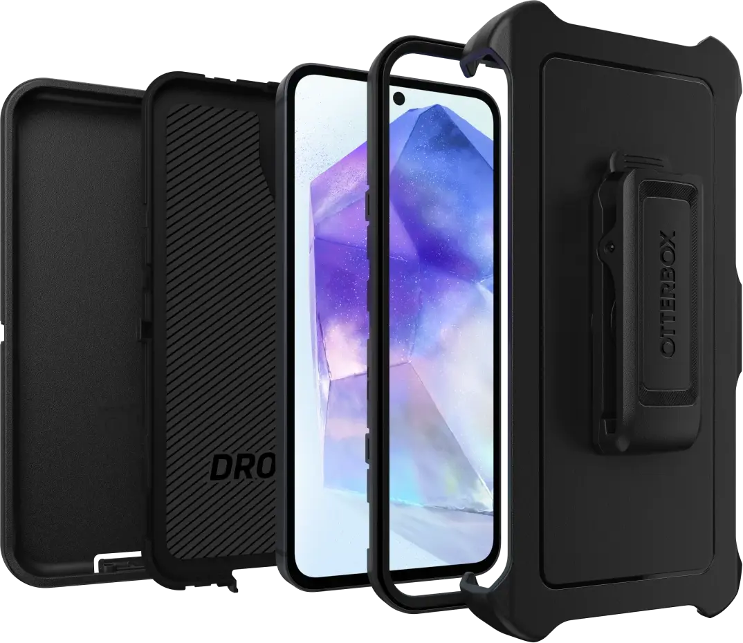 OtterBox Defender Samsung Galaxy A55 Hoesje Back Cover Zwart afbeelding 2