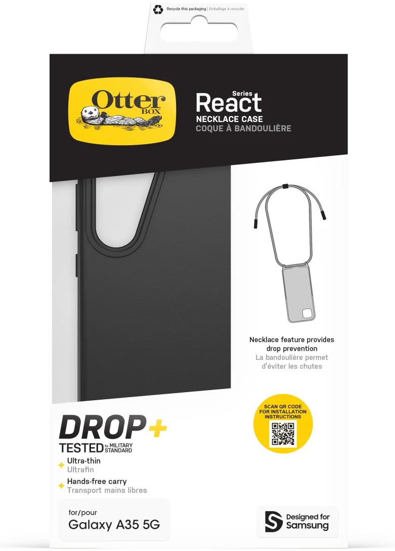 OtterBox React Necklace Samsung Galaxy A35 Hoesje met Koord Zwart afbeelding 7