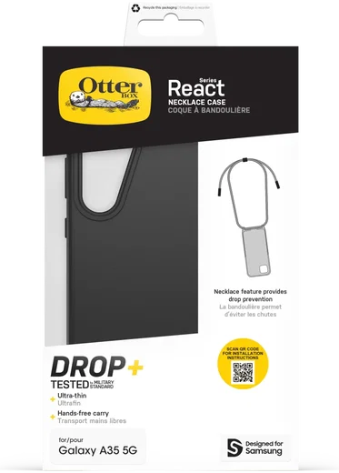 OtterBox React Necklace Samsung Galaxy A35 Hoesje met Koord Zwart afbeelding 7