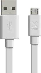 Xtorm Flat USB-A naar Micro-USB Kabel Plat Silicone Design 1 Meter Wit afbeelding