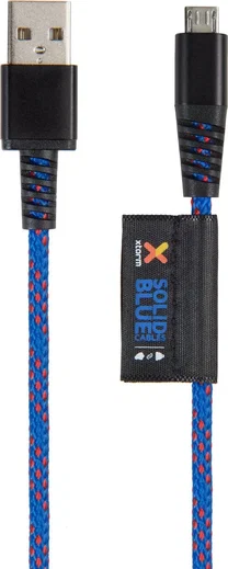 Xtorm Solid Blue USB naar Micro USB Gewoven Kabel 1M Blauw afbeelding 1