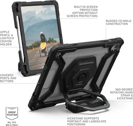 UAG Plasma iPad 11 (2025)/10.9 (2022) Hoes met Ingebouwde Screen Protector Zwart afbeelding 3