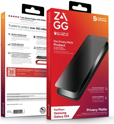 ZAGG InvisibleShield Flex Privacy Samsung Galaxy S24 Screen Protector afbeelding 11