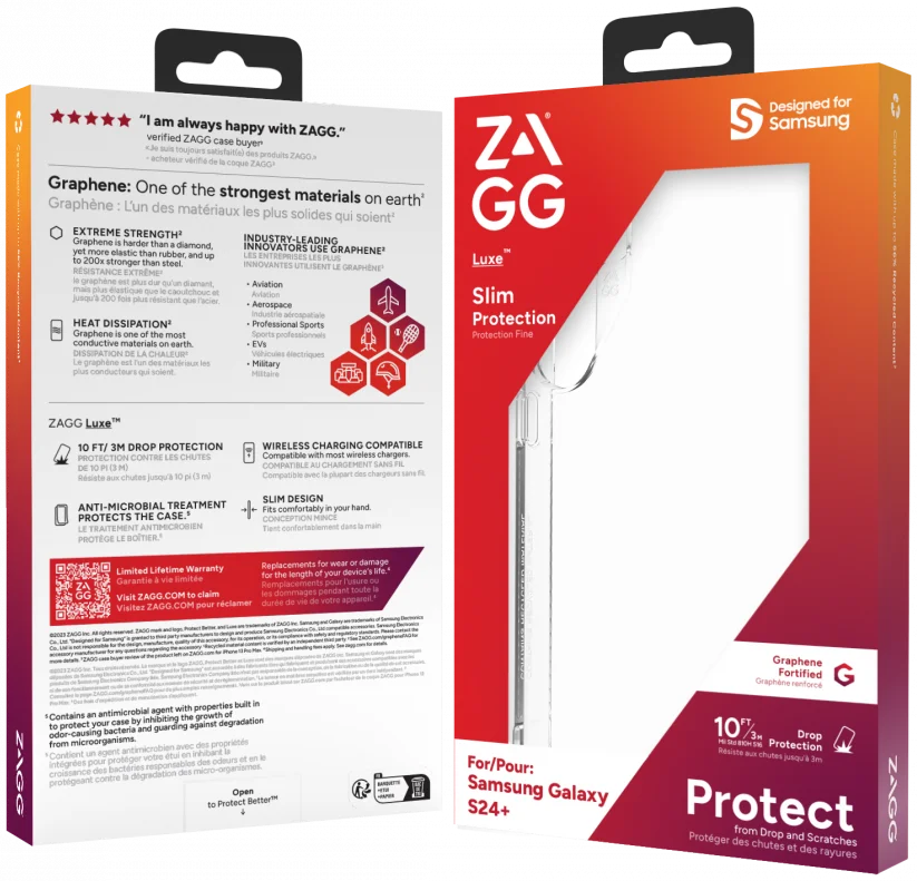 ZAGG Luxe Samsung S24 Plus Hoesje 3M Valbescherming Transparant afbeelding 12
