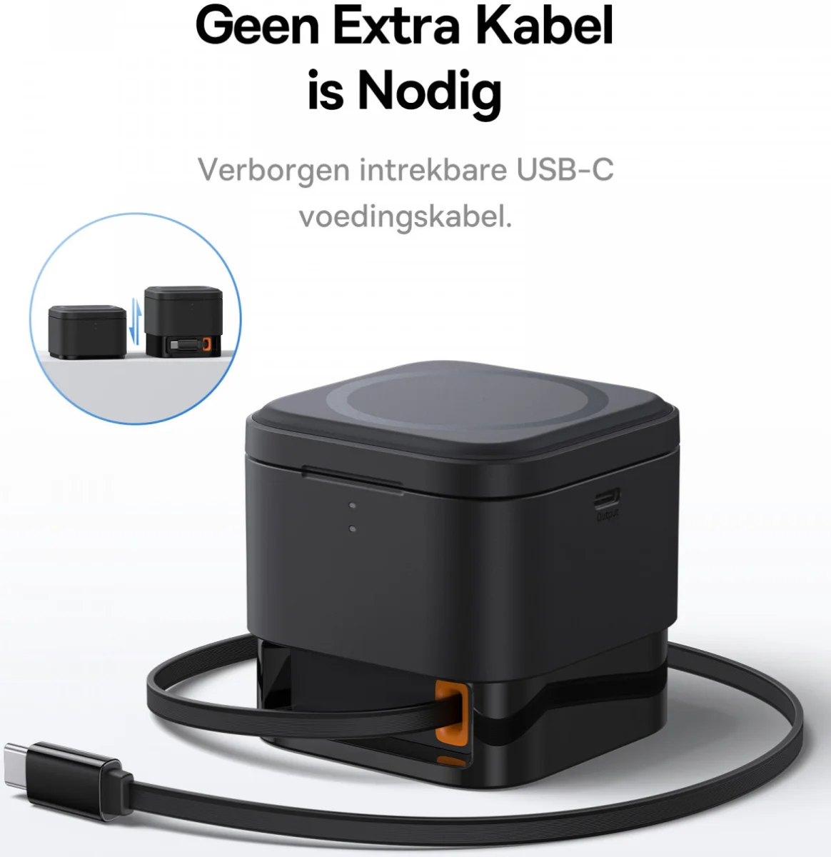 Baseus MagPro 2-in-1 Draadloze MagSafe Oplader iPhone/AirPods 25W Zwart afbeelding 4