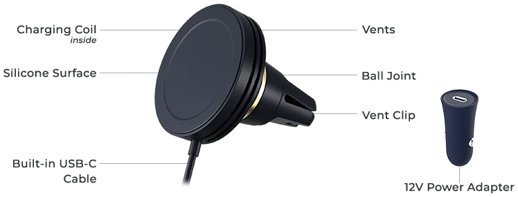 iOttie Velox Mini MagSafe Ventilatierooster Telefoonhouder Auto Blauw afbeelding 3