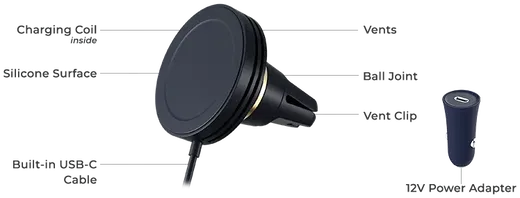 iOttie Velox Mini MagSafe Ventilatierooster Telefoonhouder Auto Blauw afbeelding 3