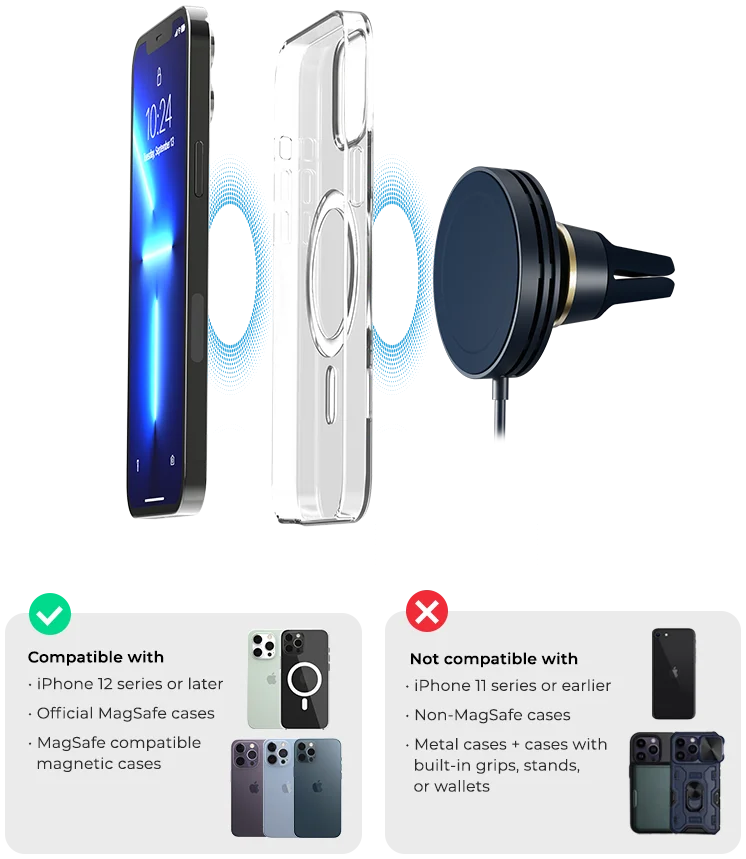 iOttie Velox Mini MagSafe Ventilatierooster Telefoonhouder Auto Blauw afbeelding 6