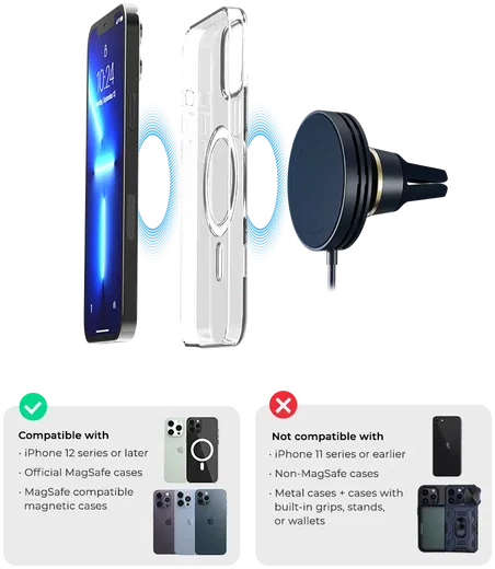 iOttie Velox Mini MagSafe Ventilatierooster Telefoonhouder Auto Blauw afbeelding 6