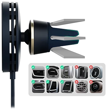 iOttie Velox Mini MagSafe Ventilatierooster Telefoonhouder Auto Blauw afbeelding 5