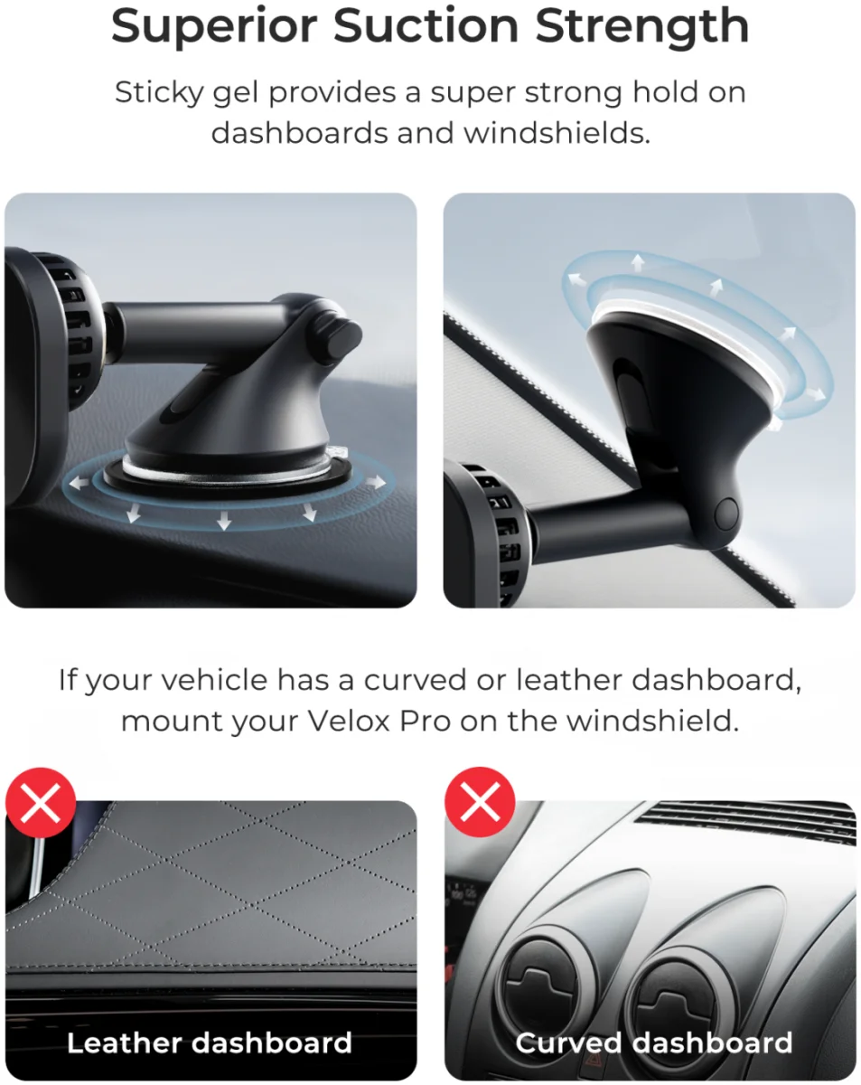 iOttie Velox Pro MagSafe Autohouder Raam/Dashboard CryoFlow Cooling Zwart afbeelding 8