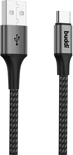 Buddi Flex USB-A naar USB-C Kabel 12W Fast Charge 2M Zwart afbeelding 11