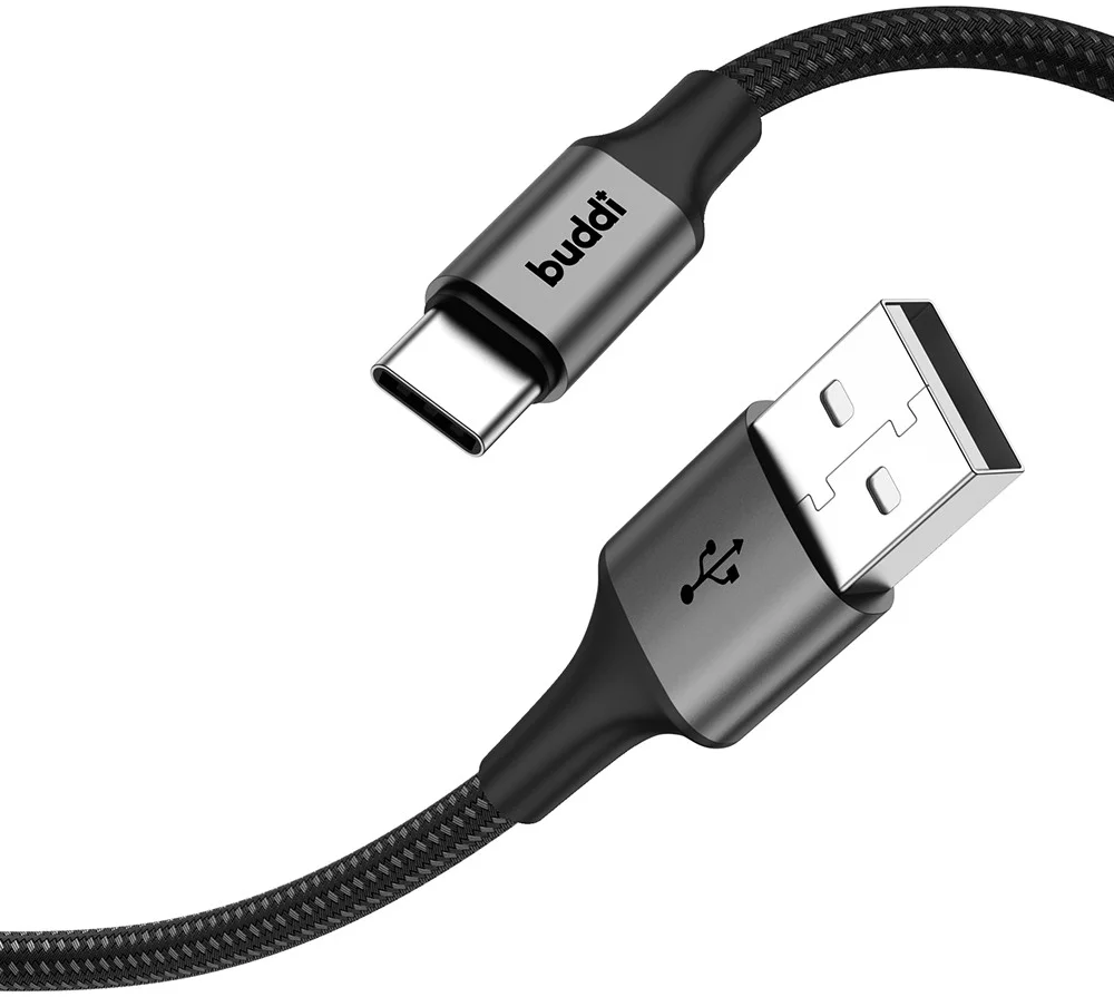 Buddi Flex USB-A naar USB-C Kabel 12W Fast Charge 3M Zwart afbeelding 13
