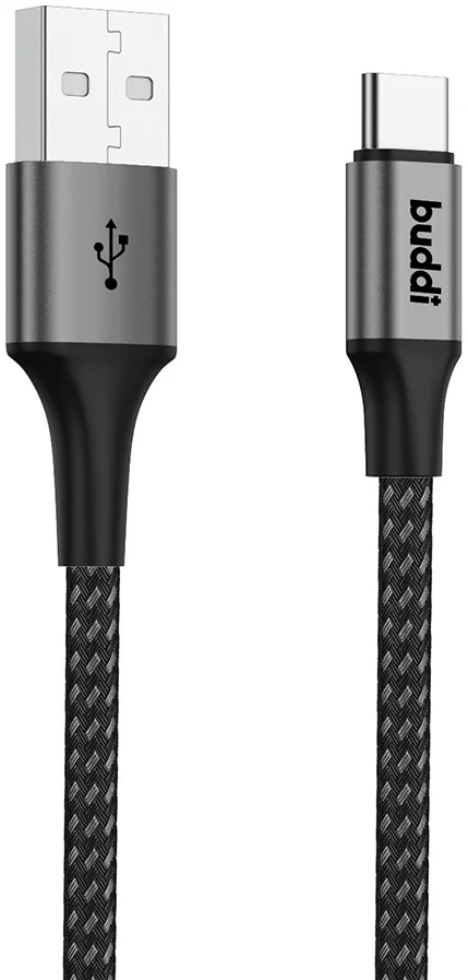 Buddi Flex USB-A naar USB-C Kabel 12W Fast Charge 3M Zwart afbeelding 11