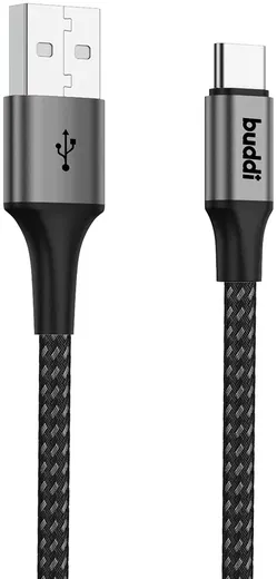 Buddi Flex USB-A naar USB-C Kabel 12W Fast Charge 3M Zwart afbeelding 11