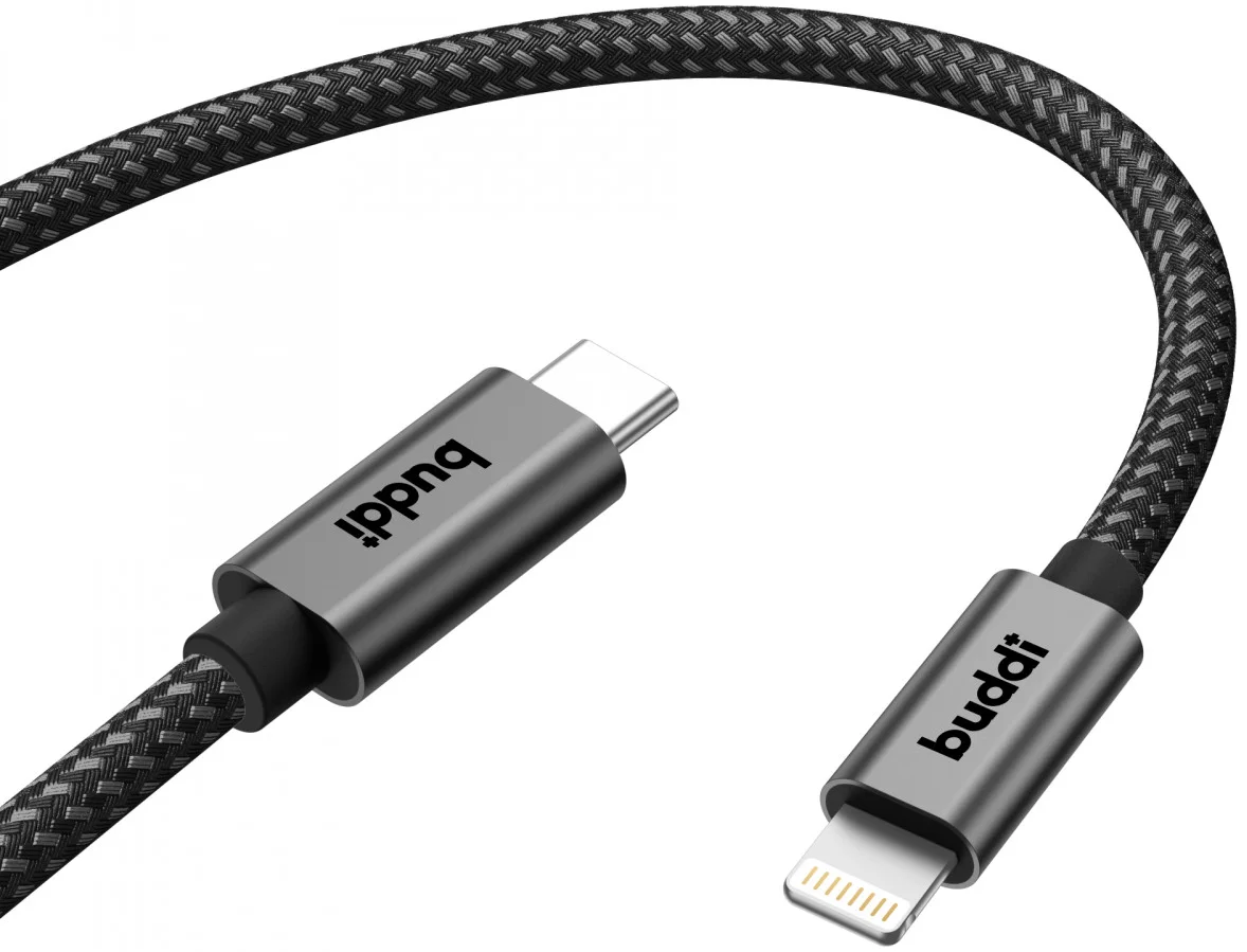 Buddi Flex USB-C naar Lightning Kabel 20W Fast Charge 2M Zwart afbeelding 14