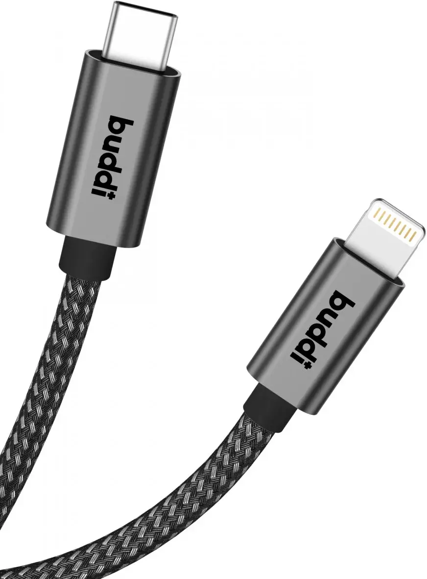 Buddi Flex USB-C naar Lightning Kabel 20W Fast Charge 3M Zwart afbeelding 12